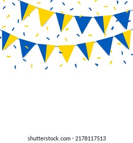 Vector Illustration of  Ukraine Independence Day.  Garland with the flag of Ukraine on a white background.
