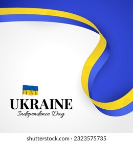 Vector Illustration of  Ukraine Independence Day. Ribbon
