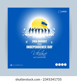 Vektorgrafik der Ukraine Unabhängigkeitstag Social-Media-Geschichte Feed-Mock-up-Vorlage