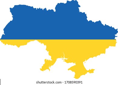 vector illustration of Ukraine map with flag