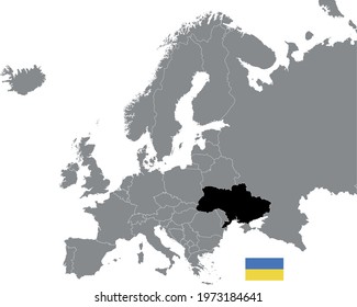 vector illustration of Ukraine map and flag