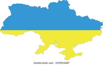Vector Illustration of Ukraine map and flag