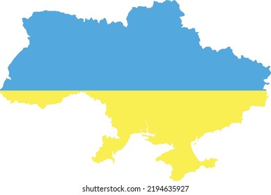 Vector Illustration of Ukraine map and flag