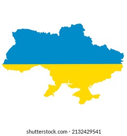 vector illustration of ukraine maps with blue and yellow color flag of ukraine