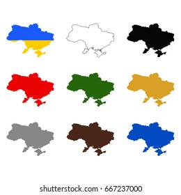 vector illustration of Ukraine maps and flag