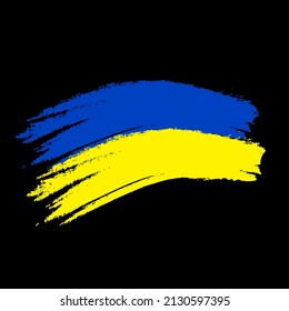 Vector illustration. Ukrainian flag. Yellow - blue flag of the country. Original color. Geographic location icon. User interface element. National flag.