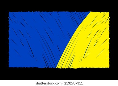 Vector illustration. Ukrainian flag. Yellow - blue flag of the country. Official color. Geographic location icon. User interface element. National flag.