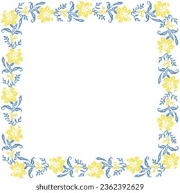Illustration vectorielle de l'ornement floral ukrainien de style ethnique, identité, vyshyvanka, broderie pour les vêtements imprimés, sites web, bannières. Arrière-plan. Conception géométrique, bordure, espace de copie, cadre