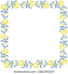 Illustration vectorielle de l'ornement floral ukrainien de style ethnique, identité, vyshyvanka, broderie pour les vêtements imprimés, sites web, bannières. Arrière-plan. Conception géométrique, bordure, espace de copie, cadre