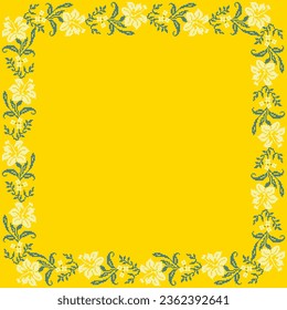 Illustration vectorielle de l'ornement floral ukrainien de style ethnique, identité, vyshyvanka, broderie pour les vêtements imprimés, sites web, bannières. Arrière-plan. Conception géométrique, bordure, espace de copie, cadre