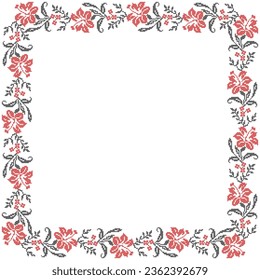 Illustration vectorielle de l'ornement floral ukrainien de style ethnique, identité, vyshyvanka, broderie pour les vêtements imprimés, sites web, bannières. Arrière-plan. Conception géométrique, bordure, espace de copie, cadre