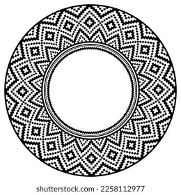 Vector illustration of Ukrainian folk ornament. Vyshyvanka. Traditional geometric pattern. Ukrainian embroidery.