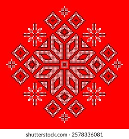 Vector illustration of Ukrainian folk ornament. Ethnic ornament. Traditional Ukrainian folk art knitted