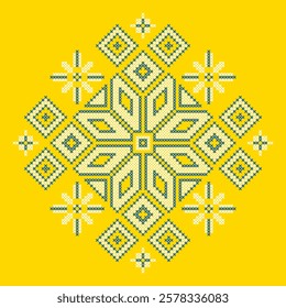 Vector illustration of Ukrainian folk ornament. Ethnic ornament. Traditional Ukrainian folk art knitted