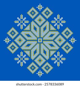 Vector illustration of Ukrainian folk ornament. Ethnic ornament. Traditional Ukrainian folk art knitted