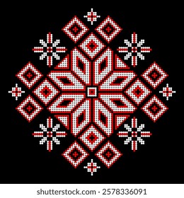 Vector illustration of Ukrainian folk ornament. Ethnic ornament. Traditional Ukrainian folk art knitted