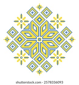 Vector illustration of Ukrainian folk ornament. Ethnic ornament. Traditional Ukrainian folk art knitted