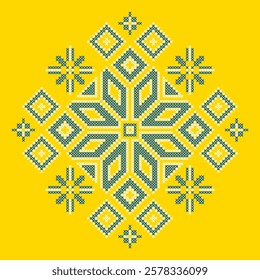 Vector illustration of Ukrainian folk ornament. Ethnic ornament. Traditional Ukrainian folk art knitted