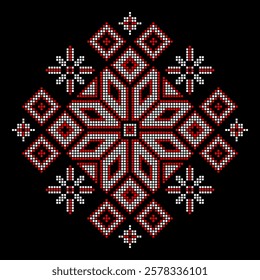 Vector illustration of Ukrainian folk ornament. Ethnic ornament. Traditional Ukrainian folk art knitted