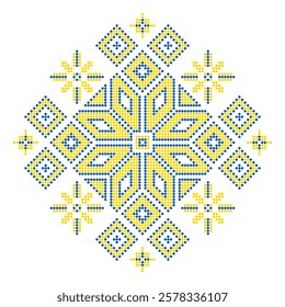 Vector illustration of Ukrainian folk ornament. Ethnic ornament. Traditional Ukrainian folk art knitted