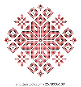 Vector illustration of Ukrainian folk ornament. Ethnic ornament. Traditional Ukrainian folk art knitted