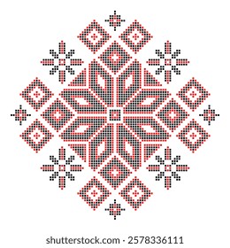 Vector illustration of Ukrainian folk ornament. Ethnic ornament. Traditional Ukrainian folk art knitted