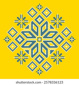 Vector illustration of Ukrainian folk ornament. Ethnic ornament. Traditional Ukrainian folk art knitted