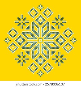 Vector illustration of Ukrainian folk ornament. Ethnic ornament. Traditional Ukrainian folk art knitted