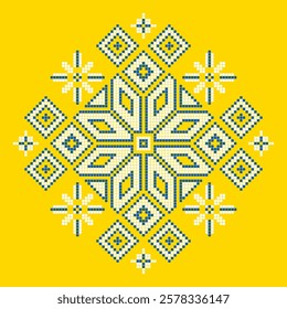 Vector illustration of Ukrainian folk ornament. Ethnic ornament. Traditional Ukrainian folk art knitted