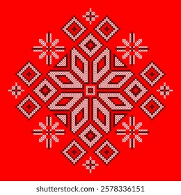 Vector illustration of Ukrainian folk ornament. Ethnic ornament. Traditional Ukrainian folk art knitted