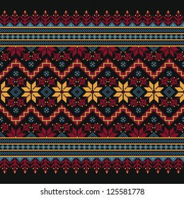 Vector illustration of ukrainian folk seamless pattern ornament. Ethnic ornament