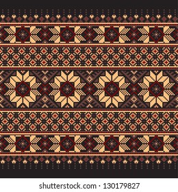 Vector illustration of ukrainian folk seamless pattern ornament. Ethnic ornament