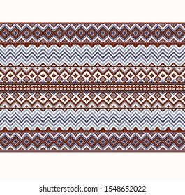 Vector illustration of Ukrainian folk seamless pattern ornament. Ethnic ornament. Border element. Traditional Ukrainian, Belarusian folk art knitted embroidery pattern - Vyshyvanka