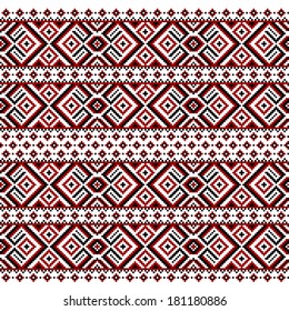 Vector illustration of ukrainian folk seamless pattern ornament. Ethnic ornament
