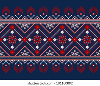 Vector illustration of ukrainian folk seamless pattern ornament. Ethnic ornament