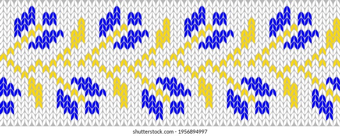 Vector illustration of ukrainian folk seamless pattern ornament. Knitted pattern ethnic ornament. border element. traditional Ukrainian folk artistic knitted embroidery - embroidered shirt