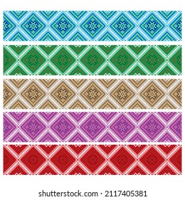 Vector Illustration Of Ukrainian Folk Seamless Pattern Ornament. Russian Ethnic Ornament. Border Element
