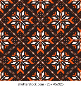 Vector illustration of ukrainian folk seamless pattern ornament. Ethnic ornament.