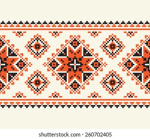 Vector illustration of ukrainian folk seamless pattern ornament. Ethnic ornament.