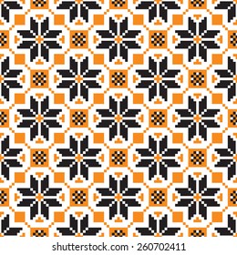 Vector illustration of ukrainian folk seamless pattern ornament. Ethnic ornament. 