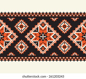 Vector illustration of ukrainian folk seamless pattern ornament. Ethnic ornament. 