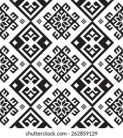 Vector illustration of ukrainian folk seamless pattern ornament. Ethnic ornament.