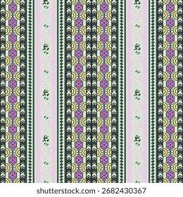 Vector illustration of Ukrainian folk seamless pattern ornament. Ethnic ornament. Border element. Traditional Ukrainian, Belarusian folk art knitted embroidery pattern 