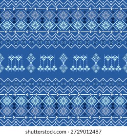 Vector illustration of Ukrainian folk seamless pattern ornament. Ethnic ornament. Elaborated border element. Traditional Ukrainian and Belarusian folk art knitted embroidery.