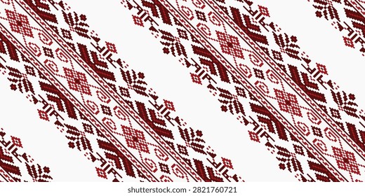 Vector illustration of ukrainian folk seamless pattern ornament. Ethnic ornamen