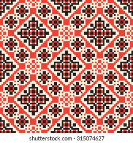 Vector illustration of ukrainian folk seamless pattern ornament. Ethnic ornament.