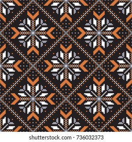 Vector illustration of ukrainian folk seamless pattern. Ethnic colorful ornament.
