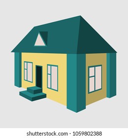 vector illustration of Ukrainian hut image. The symbol of the Ukraine village. Eco-friendly housing, wattle and daub