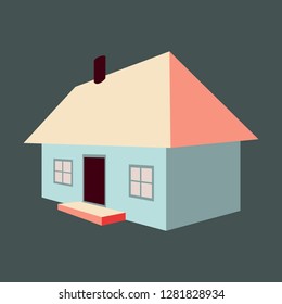 vector illustration of Ukrainian hut image. The symbol of the Ukraine village. Eco-friendly housing, wattle and daub