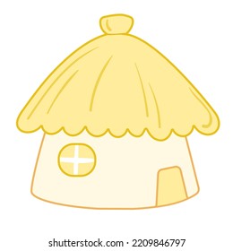 ilustración vectorial choza ucraniana con cruz de paja